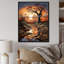 Baobab arbre surréel scène I - arbre baobab, art mural sur toile-97170899-97170902