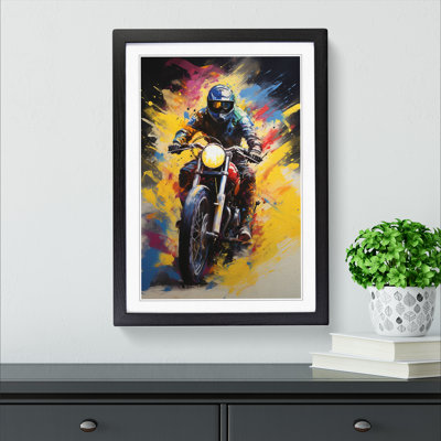 Motorbike Colour Field No.2 - Single Picture Frame Print on Wood