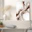 Art abstrait sur toile abstraite tourbillonnante, bronze, blanc, moucheté, fluide-1906460859