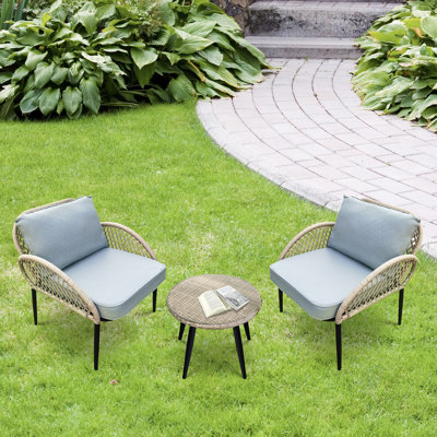Ensemble de 3 cordes en osier gris
