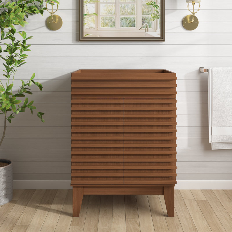 24" Mid-Century Modern Single Bathroom Vanity Base