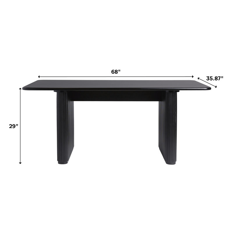 Coursen 68" Rectangular Dining Table, Black