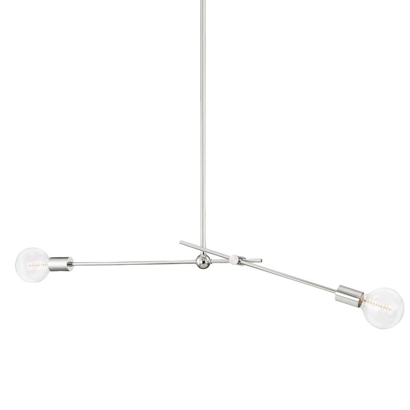 Lustre 2 lumières Crowmere, Nickel poli
