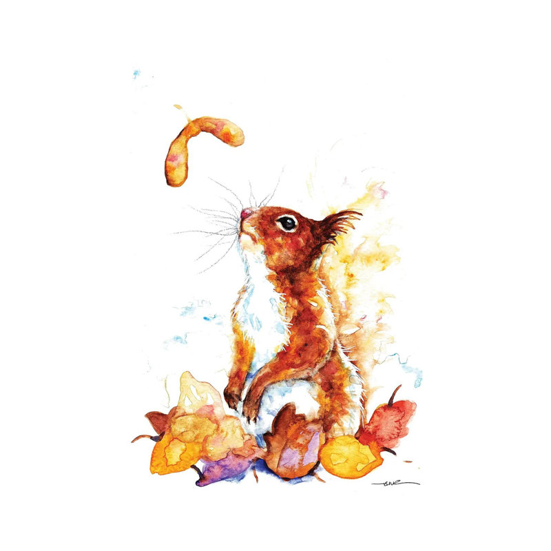 Autumn Squirrel by BebesArts - Wrapped Canvas Gallery-Wrapped Canvas Giclée, Wrapped Canvas, 12" H x 8" W