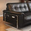 Canapé modulaire noir en cuir véritable-1305343900