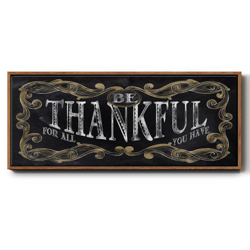 Be Thankful- Framed Canvas, 20" H x 50" W
