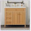 Meuble-lavabo de 36 pouces avec lavabo, tiroir rabattable, portes à fermeture en douceur et poignées en bois d'hévéa élégantes