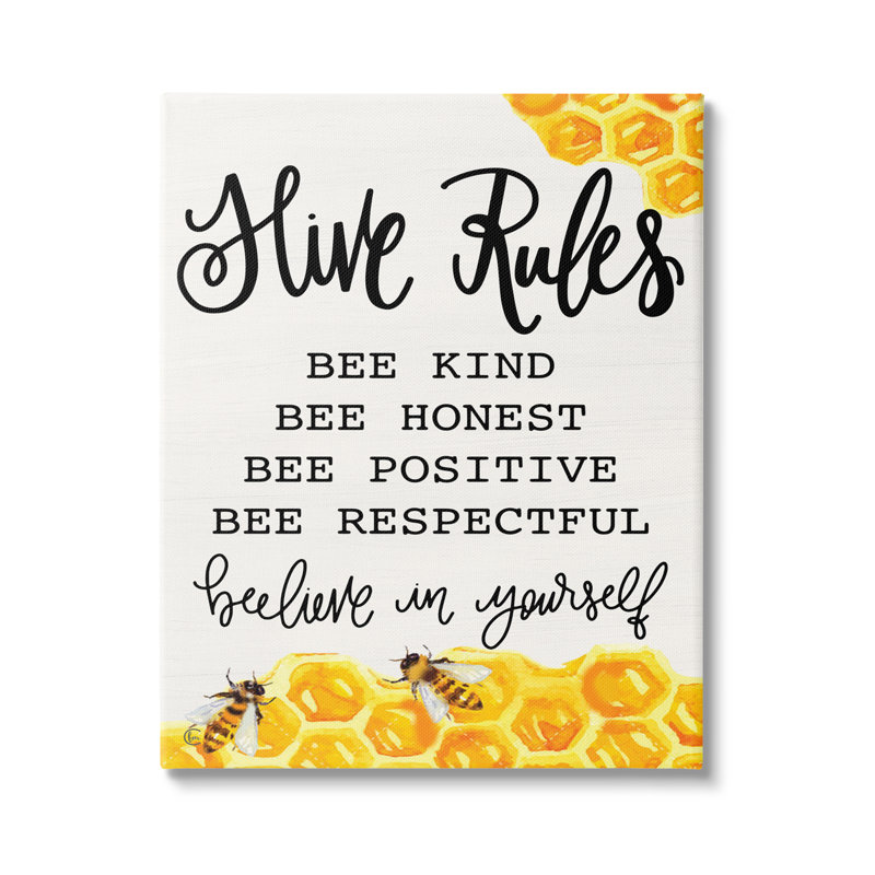 Conception d'art sur toile Hive Rules Bee, H 48 po x l 36 po x P 1,5 po