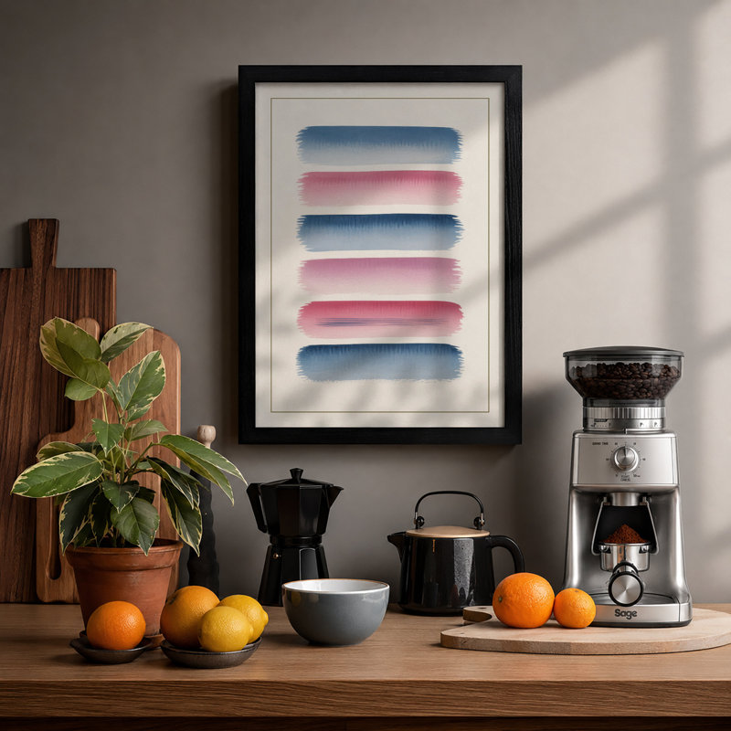 Six Soft Gradients Minimalist - Print, Black, A3 - 42.0 x 29.7 cm