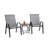 3 Piece Patio Set, Outdoor Camping Chairs With Breathable Textilene Fabric, Folding Table With Steel Table Top, 2Chairs And 1Table Set-826227613