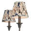 Lustre 6 lumières Cambria en bronze huilé avec abat-jour bleu coquelicot-604181296-604181308