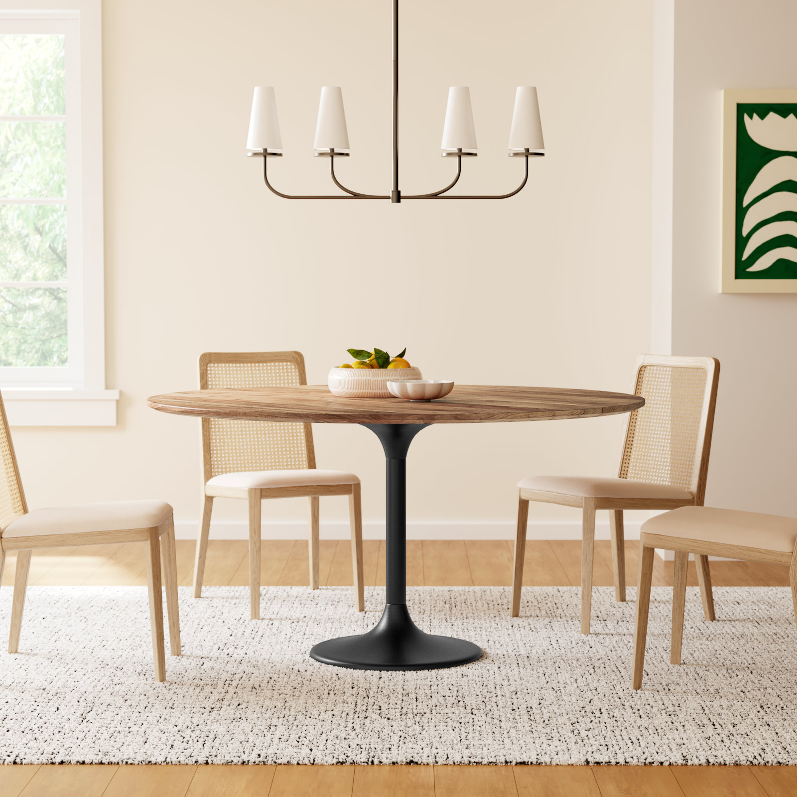 71" Acacia Dining Table, 30"H x 55"W x 55"D, Wood