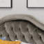 Tête de lit capitonnée en velours gris - Tête de lit réglable en bois massif et pieds en métal avec garniture cloutée-1710636438-1710636432