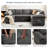 Waldorf 107.9" 7-Seat U-Shaped Sectional Sleeper Sofa with Pull-Out Bed Storage and Ottoman-120921998