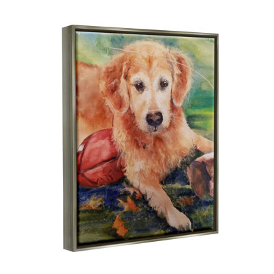 Ax-706-Giclee " Retriever Dog With Football " by MB Cunningham Painting Print