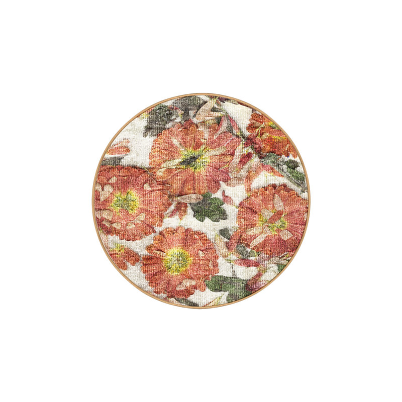 Stanuta Hand Loomed Washable Floral Indoor Rug, Round 6'