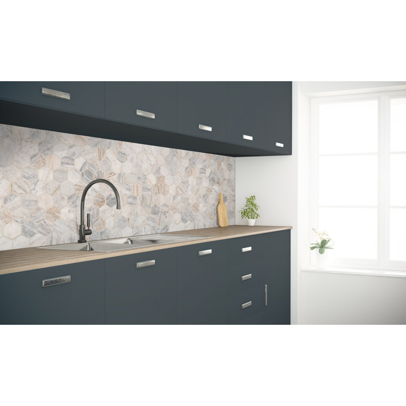 Terra Bella Hexagon 12 in. x 12 in. Honed Marble Mosaic Floor and Wall Tile