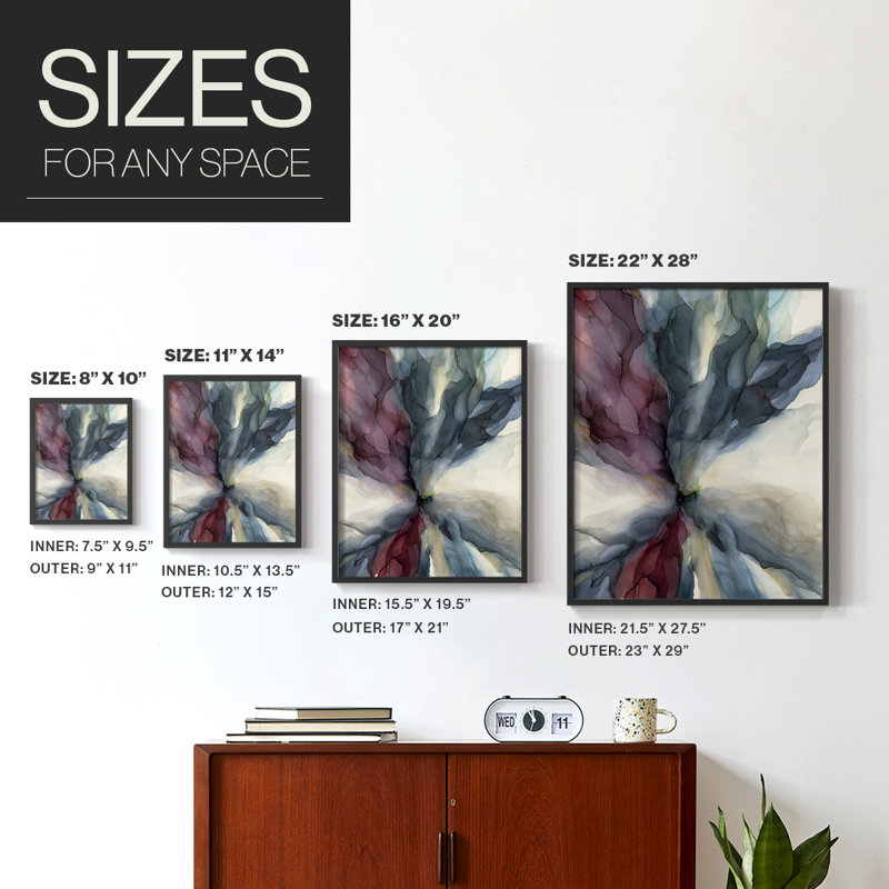 Reproduction encadrée sans titre - bois massif, Cadre simple noir, H 28 po x l 22 po