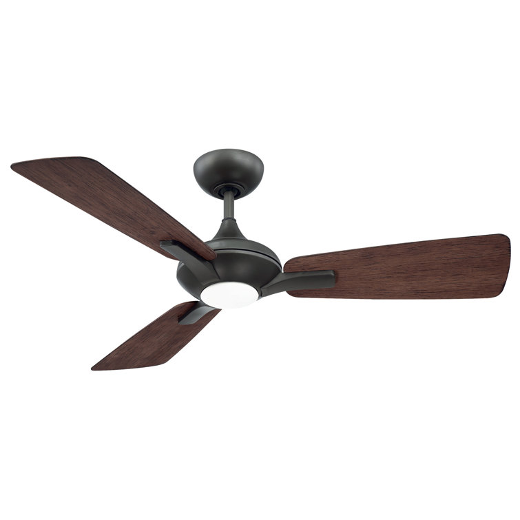 Mykonos 52" 3 - Blade Outdoor/Indoor Smart Ceiling Fan with Remote Control and LED Light Kit Included, Works With Alexa and iOS or Android App