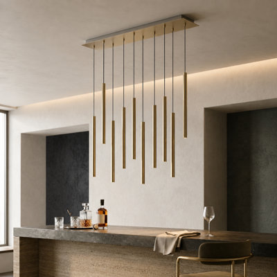 Luminaire suspendu linéaire à 10 lumières pour îlot de cuisine Baileyton