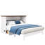 Commode convertible, capacité de 400 lb, double, coffre de style noyer blanc avec station de charge, grand tiroir de rangement, double, et plus-206627875