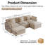 Canapé modulaire surdimensionné en chenille, canapé modulaire en forme de L avec repose-pieds, mobilier de salon 3 places avec coussins-635882110-635882111