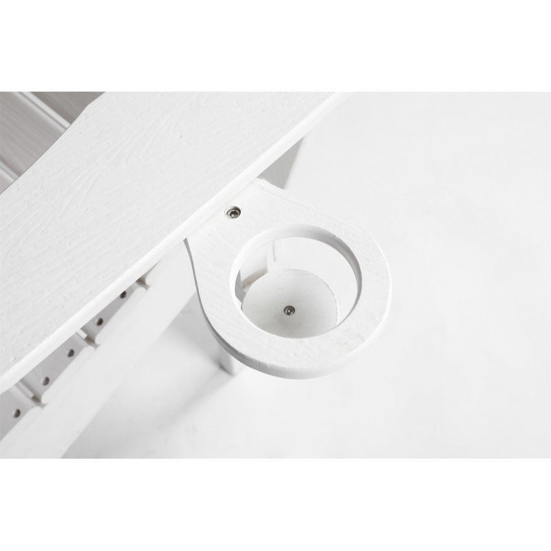 Chaise Adirondack pliante avec table d'appoint, Blanc