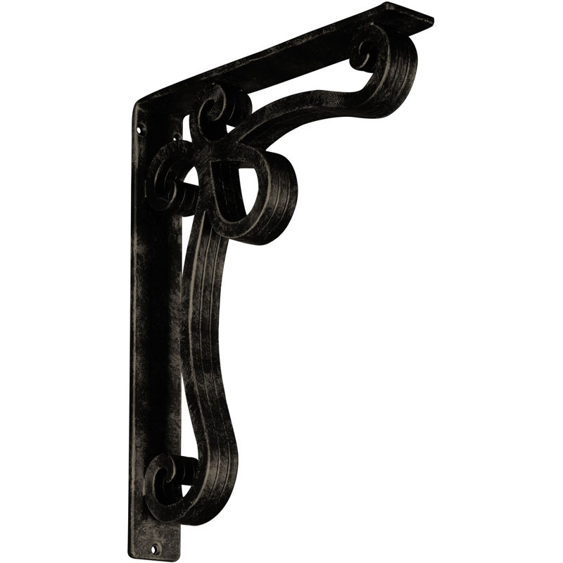 Support en fer forgé Orléans (accoudoir central triple), l 2 po x P 12 po x H 15 po, or pâle antique, Or pâle antique