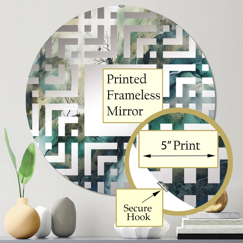 Aquetong - Miroir mural carré, 23,6 po x 23,6 po