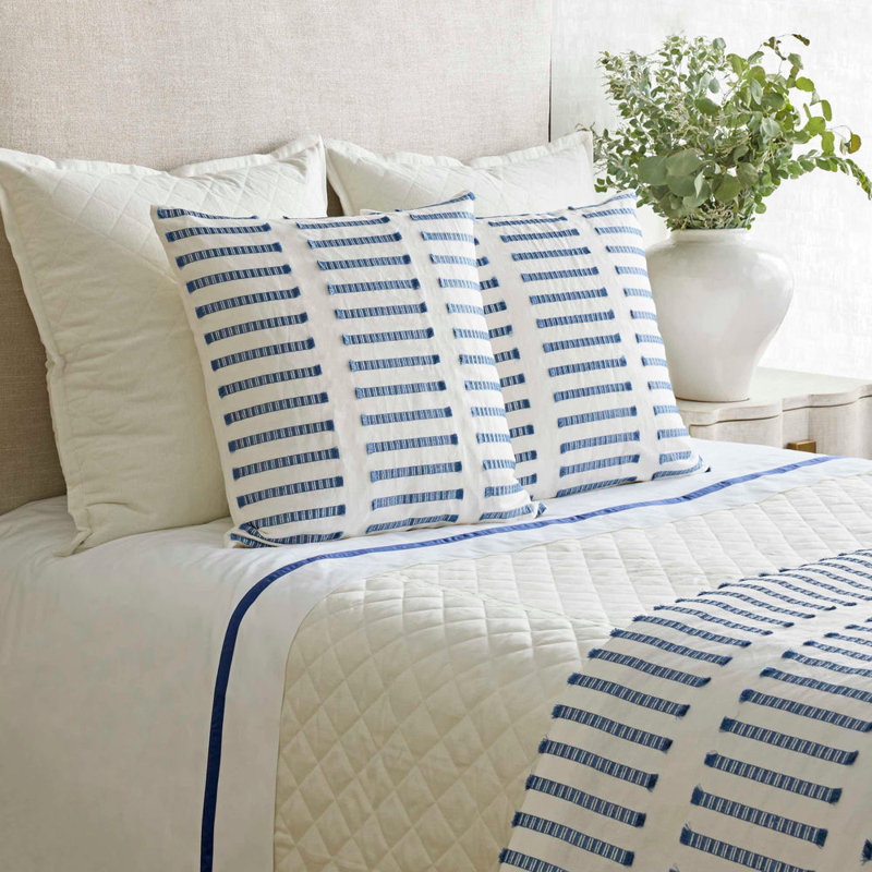Latera Throw Blanket, White/Blue