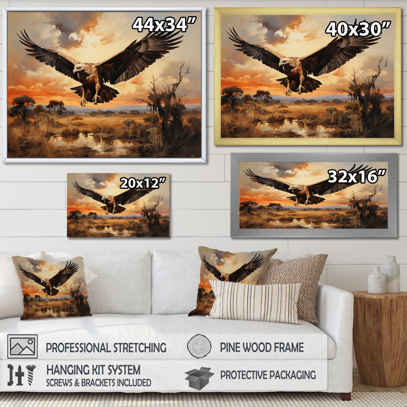 Vautour sur I, impression sur toile, Toile tendue, 12" H x 20" W