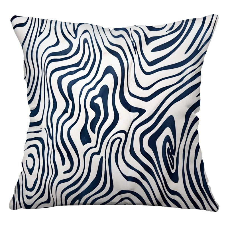 Coussin décoratif topographique réversible, H 18 po x l 18 po