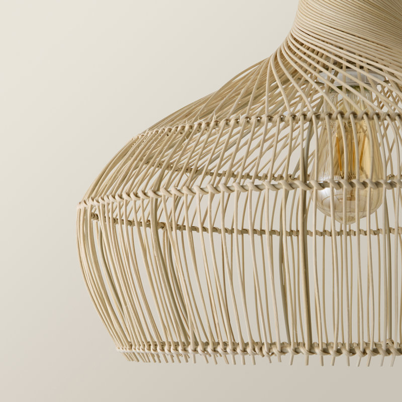 34.5cm H Rattan Dome Pendant Shade in Beige