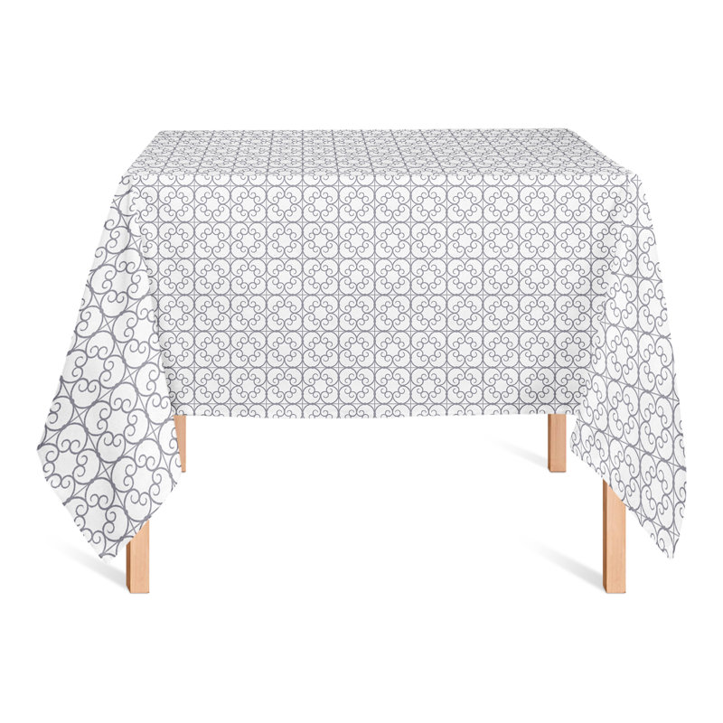 Geometric Square Tablecloth, Dark Gray