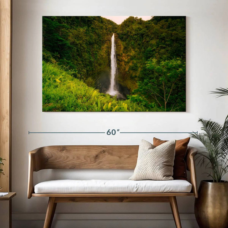 Paysage d'une cascade d'Alvord Akaka, H 34 po x l 51 po