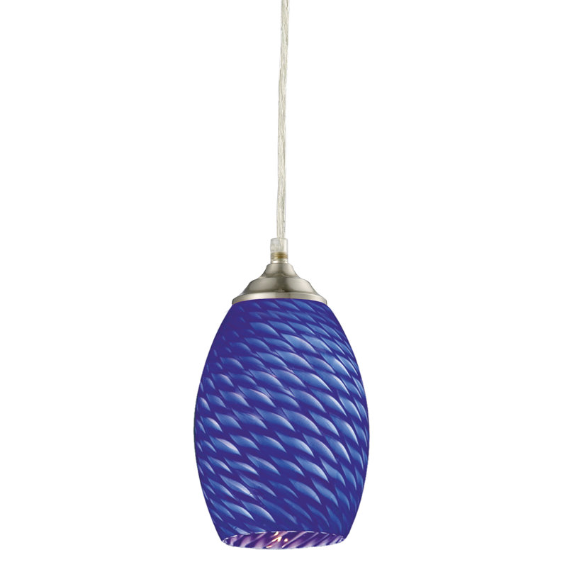 Crouse 1 - Light Single Pendant, Blue, Brushed Nickel