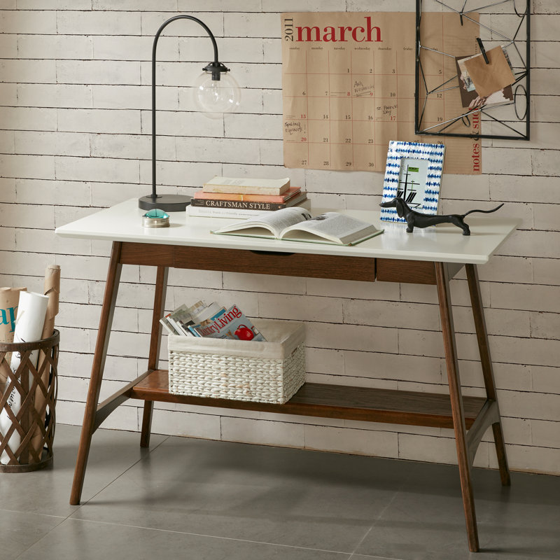Madison Park Parker Writing Desk with Drawer — Pecan / 48 in