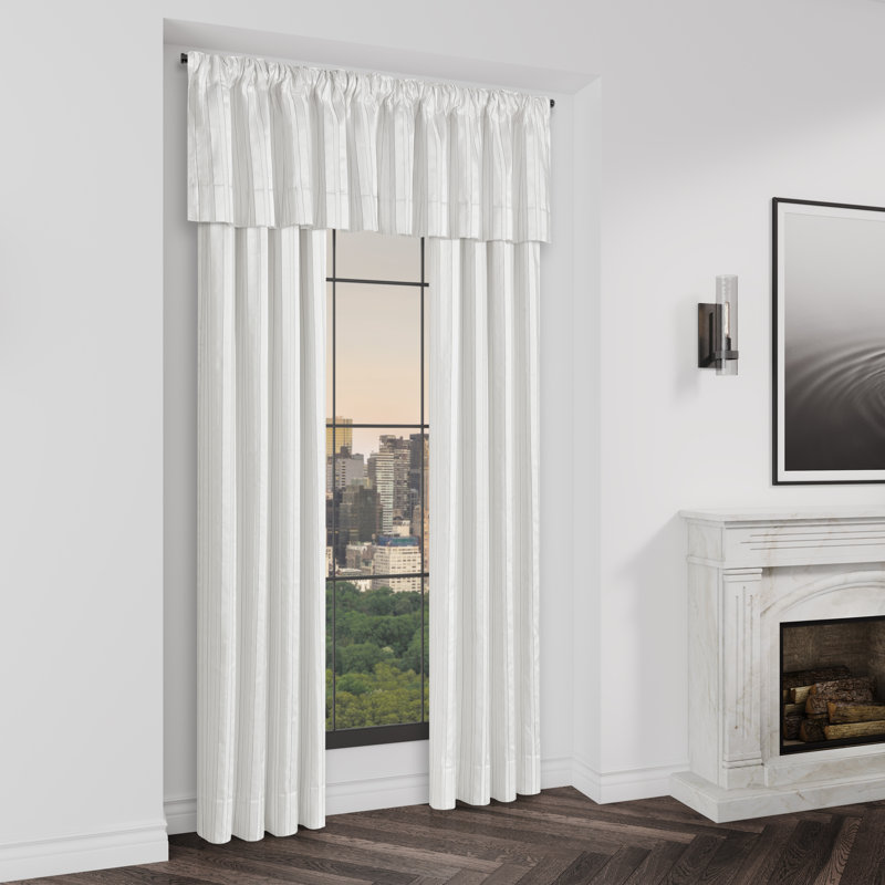 Cream Satin Rod Pocket Window Valance