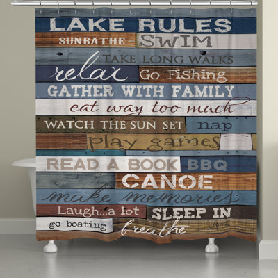 Rideau de douche Macédoine Lake Rules par Laural Home