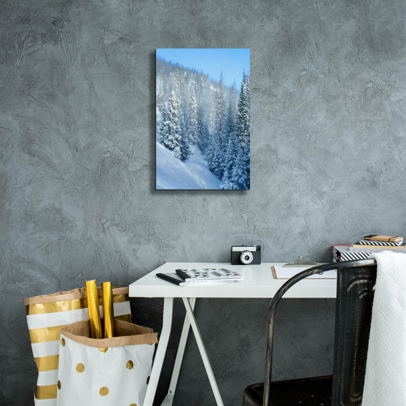 Epic Graffiti 'Snowy Spruces' by Rick Berk Canvas Wall Art, 12" x 18", H 18 po x l 12 po