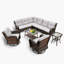 Ensemble de conversation modulaire en rotin pour 8 personnes avec 2 chaises et coussins Ansis