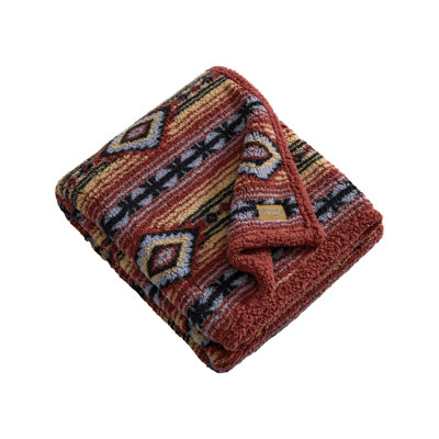 Wrangler Printed Plush Sherpa Throw Blankets