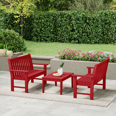 Banc 3 pièces avec table basse Poly