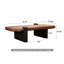 Table basse Mid-Century moderne avec pieds en dalle contrastante