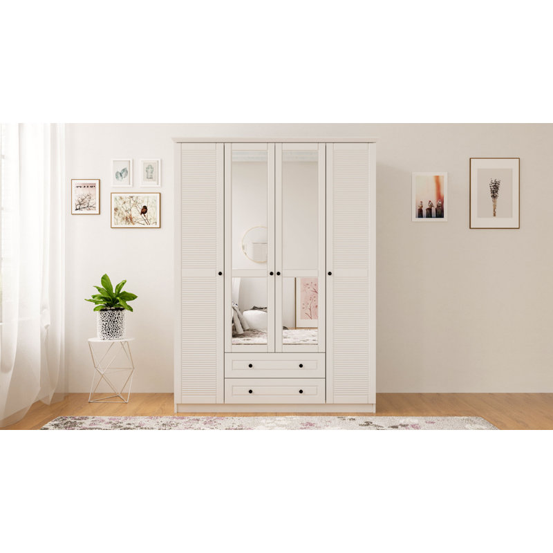 Kaylah 4 Door Manufactured Wood Wardrobe