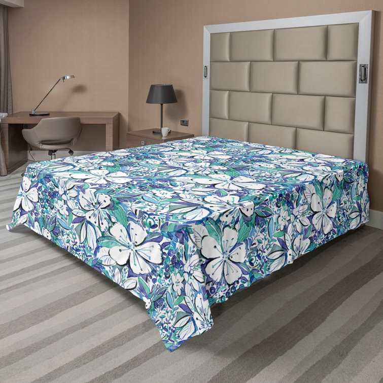 Ambesonne, drap plat floral pivoines, art botanique printanier