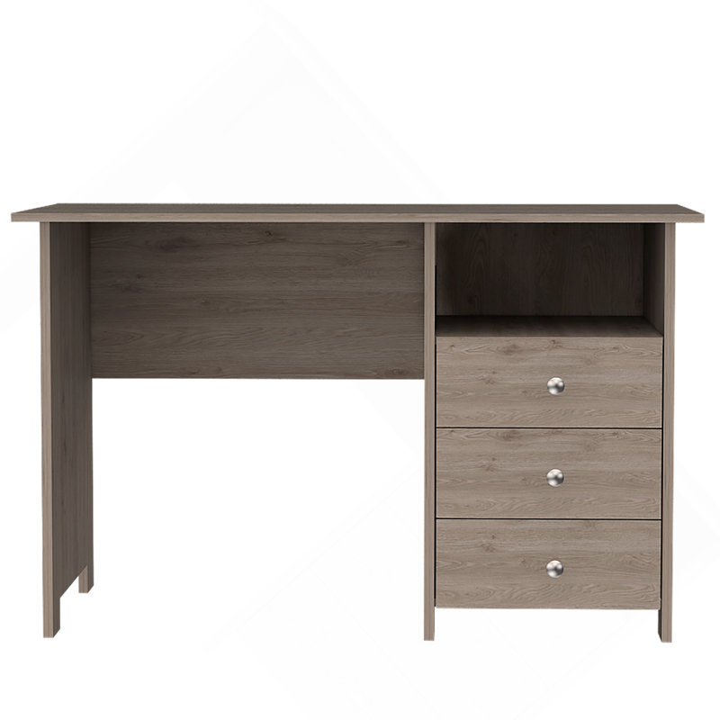 Bureau d'écriture Bianco, trois tiroirs, une tablette, Gris