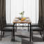 5 Piece Dining Table Set for 4 with Rectangular Wood Table and Upholstered Chairs for Small Spaces