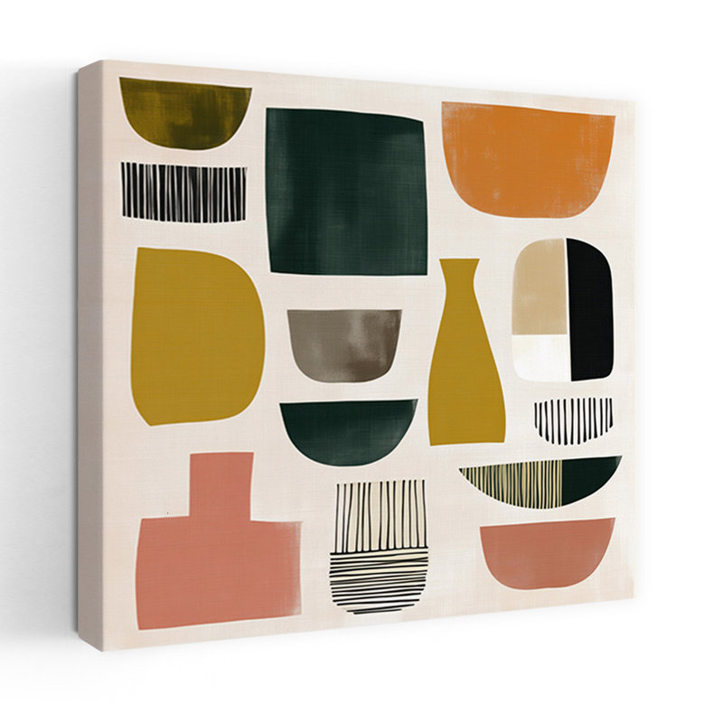 Art contemporain abstrait géométrique contemporain, 18" H x 18" W