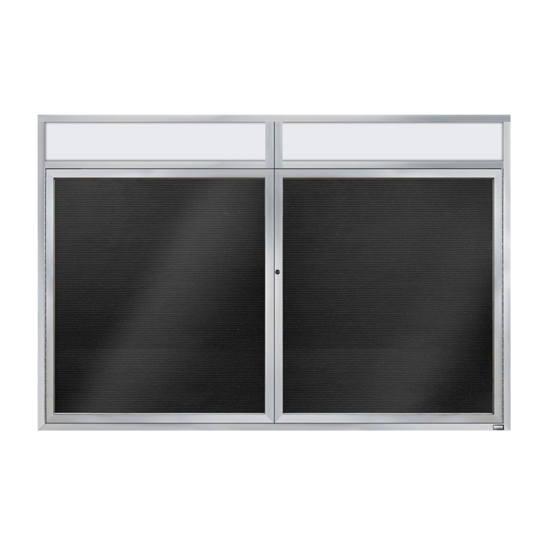 Carte à fixation murale délimitée directory cabinet, Clair satiné anodisé, Deux, 48 po x 72 po